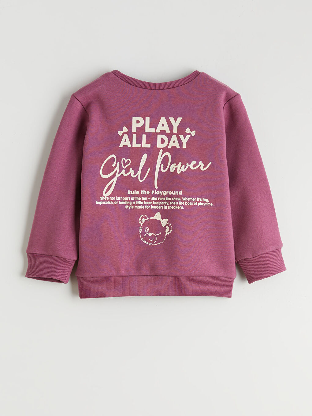 Mürdüm Bisiklet Yaka Kız Çocuk Sweatshirt-2
