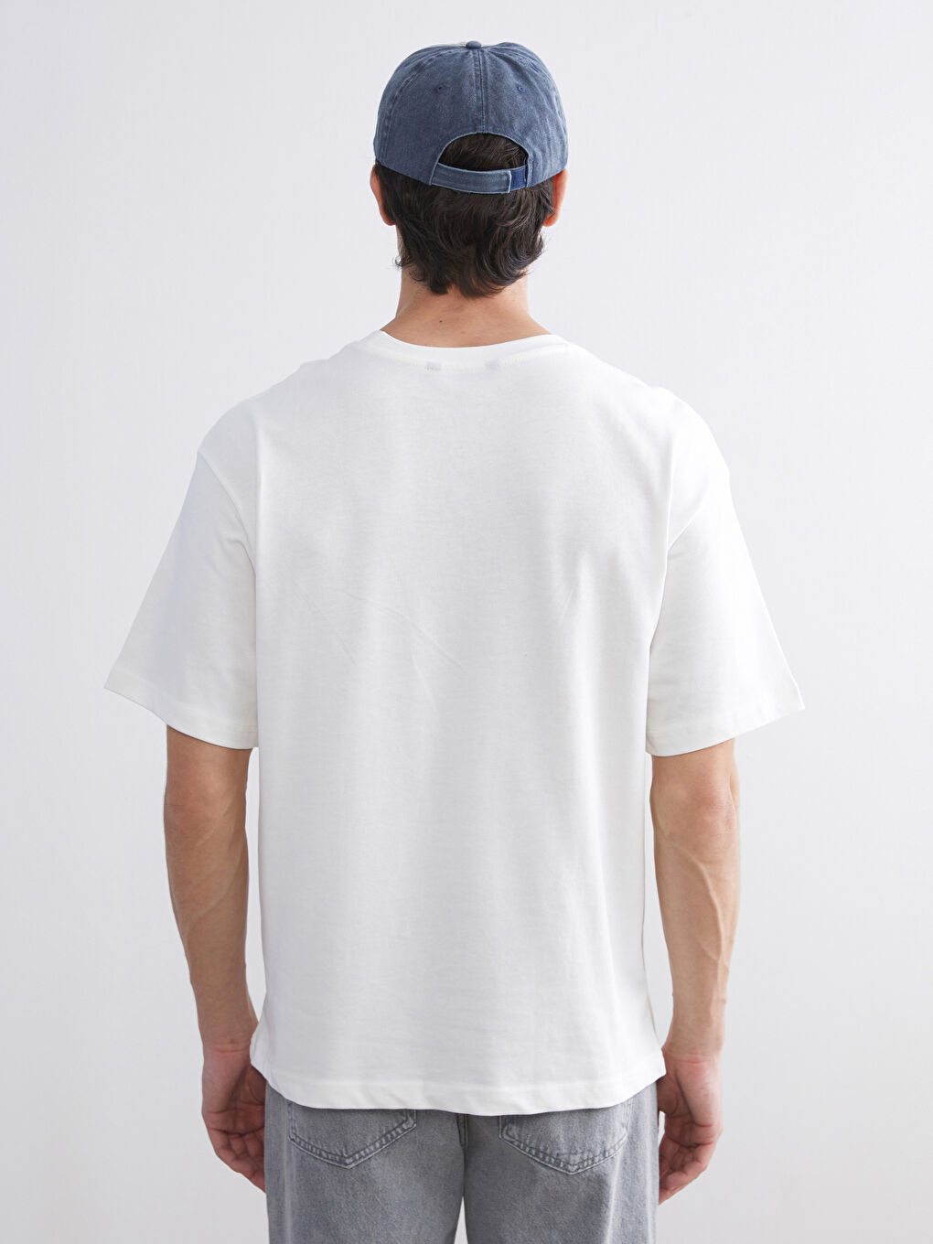 Ekru Bisiklet Yaka Penye Erkek Tişört 3'lü Paket-10