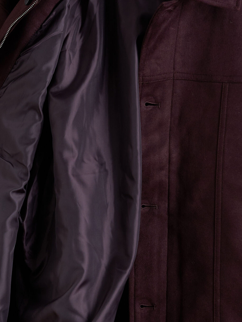 Mürdüm Rahat Kalıp Gömlek Yaka Süet Erkek Mont-7