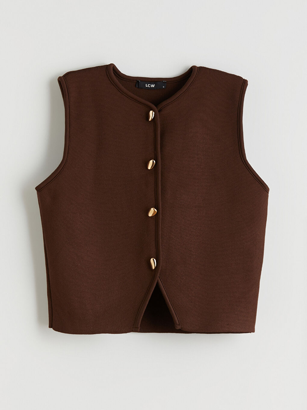 Crew Neck Women's Knitwear Waistcoat-4