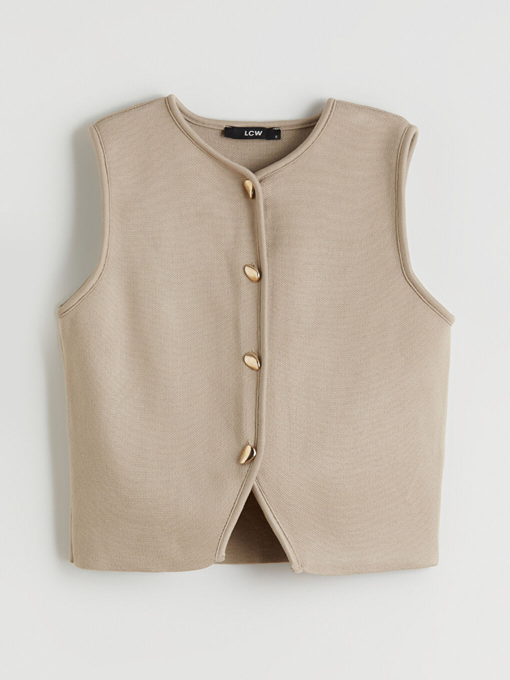 Crew Neck Women's Knitwear Waistcoat-4