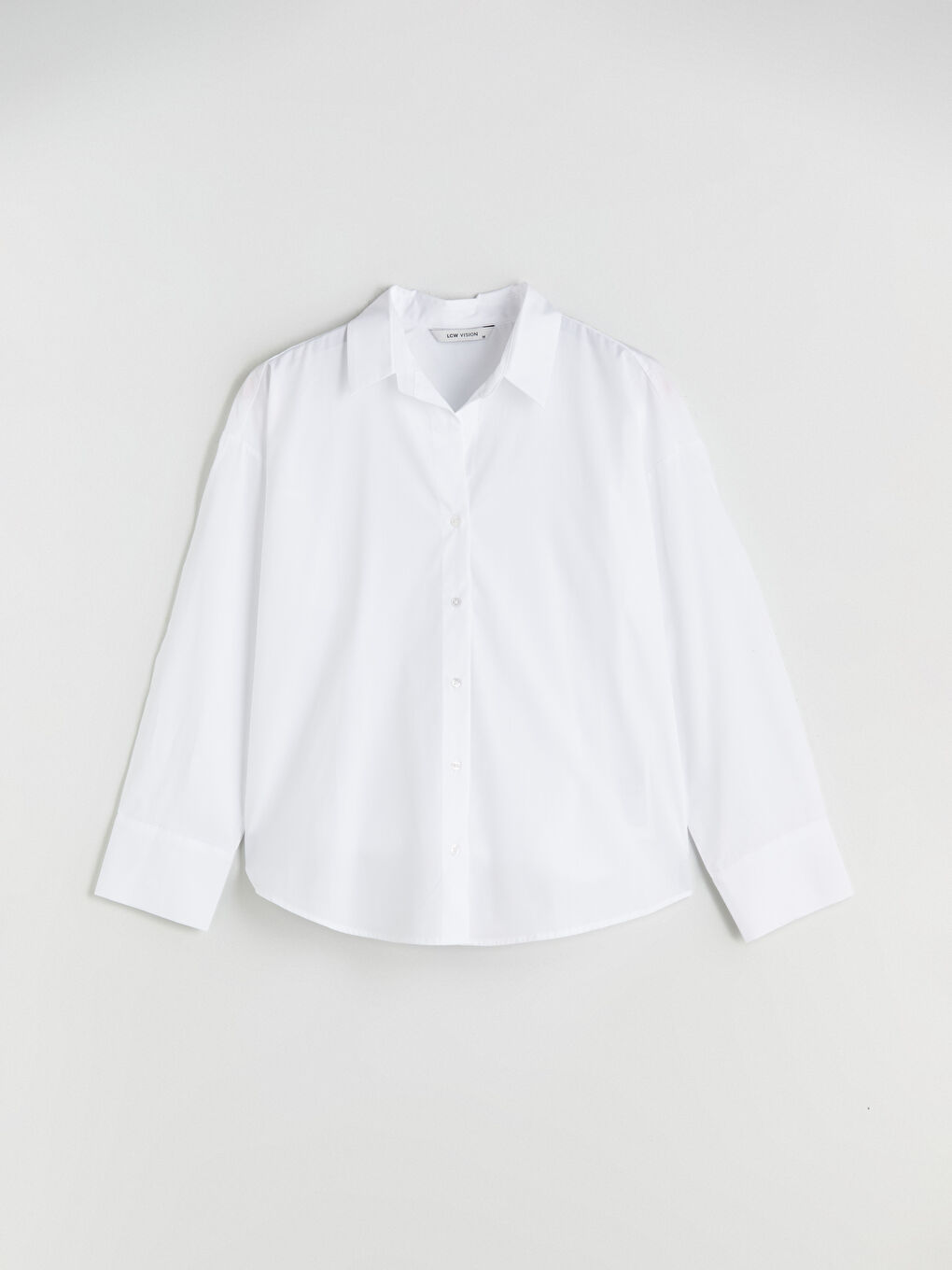 Ekru Düşük Omuzlu Oversize Kadın Gömlek-4