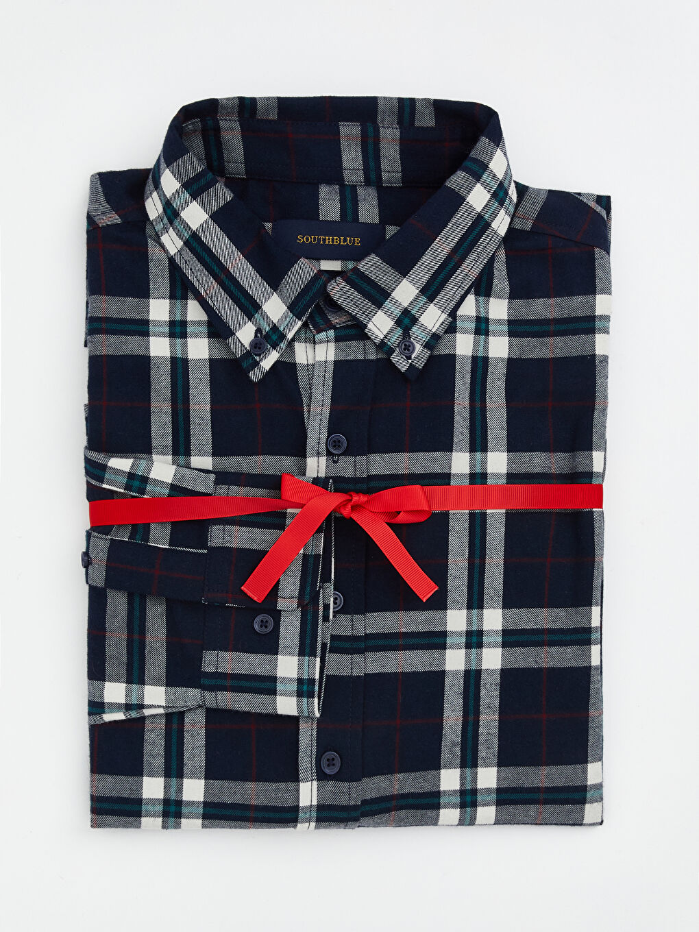 რეგულარული ჭრა გრძელმკლავიანი პლედი მამაკაცის ფლანელის პერანგი-5