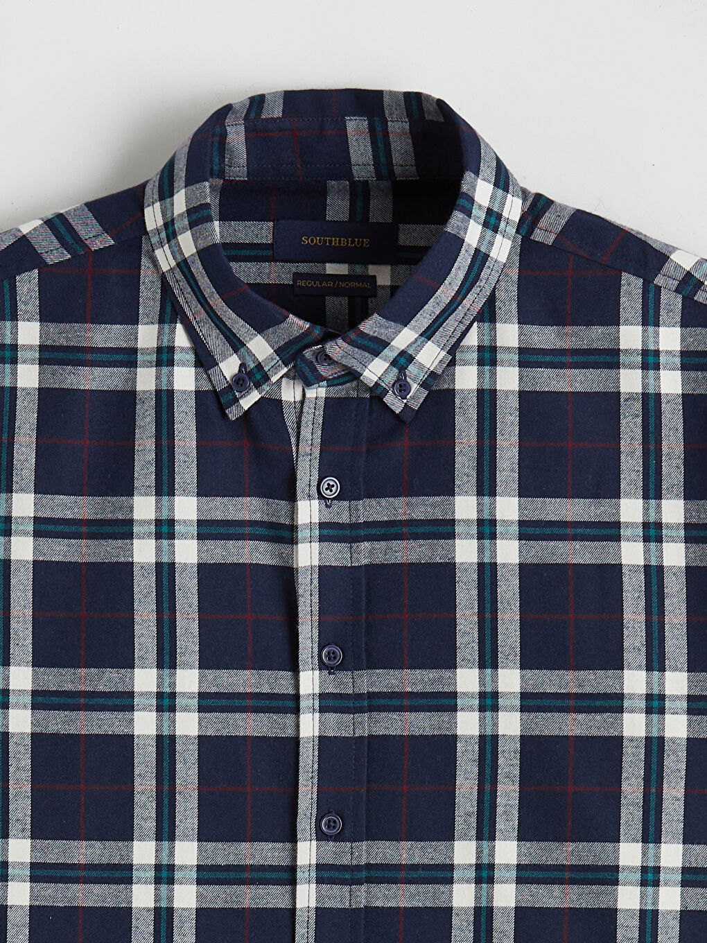 რეგულარული ჭრა გრძელმკლავიანი პლედი მამაკაცის ფლანელის პერანგი-6