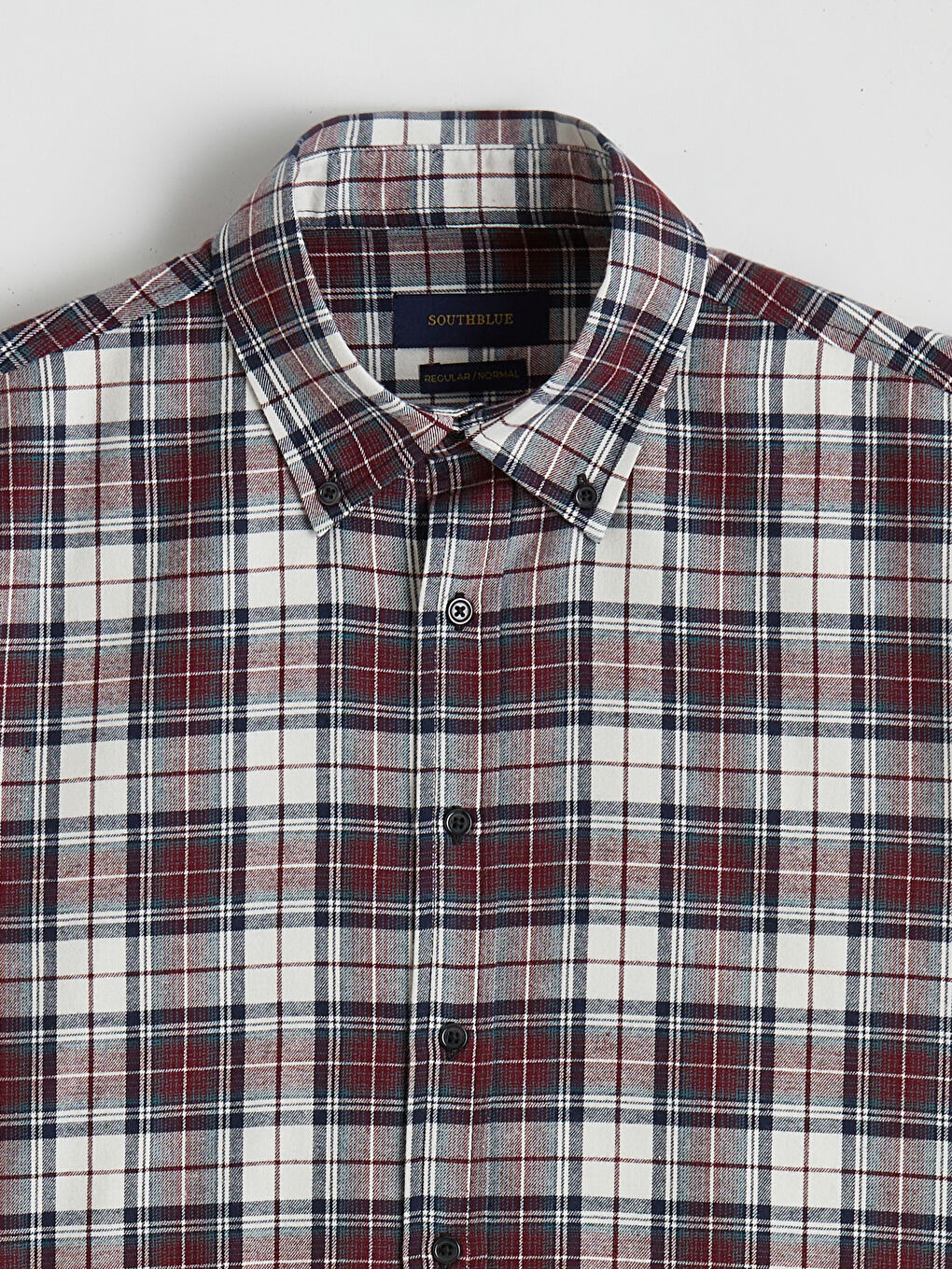 قميص الفانيلا كم طويل كارو قصة مريحة رجال-6