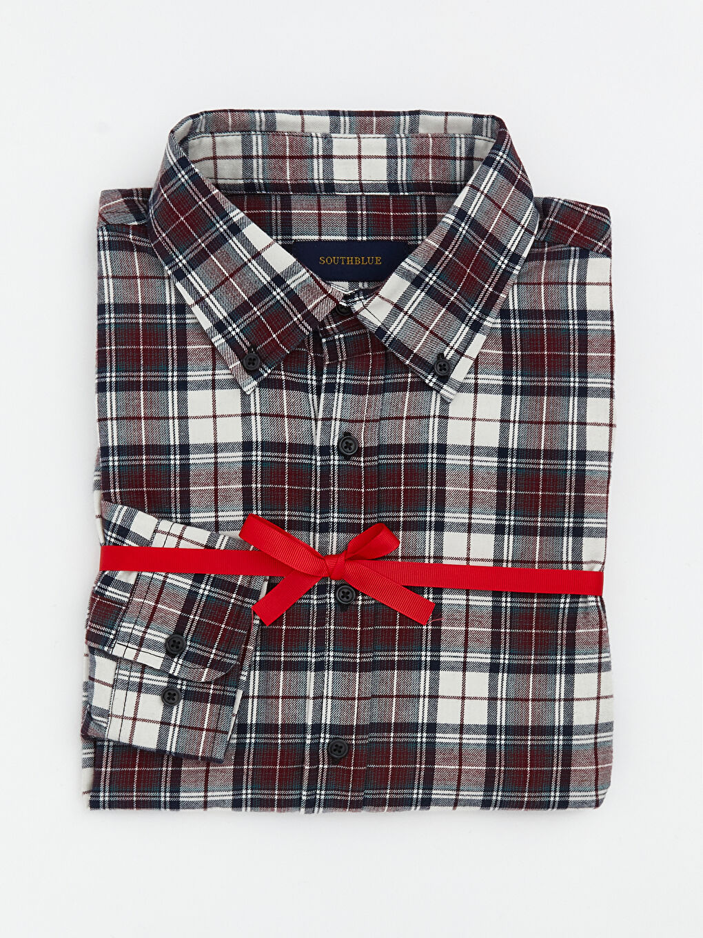 قميص الفانيلا كم طويل كارو قصة مريحة رجال-5