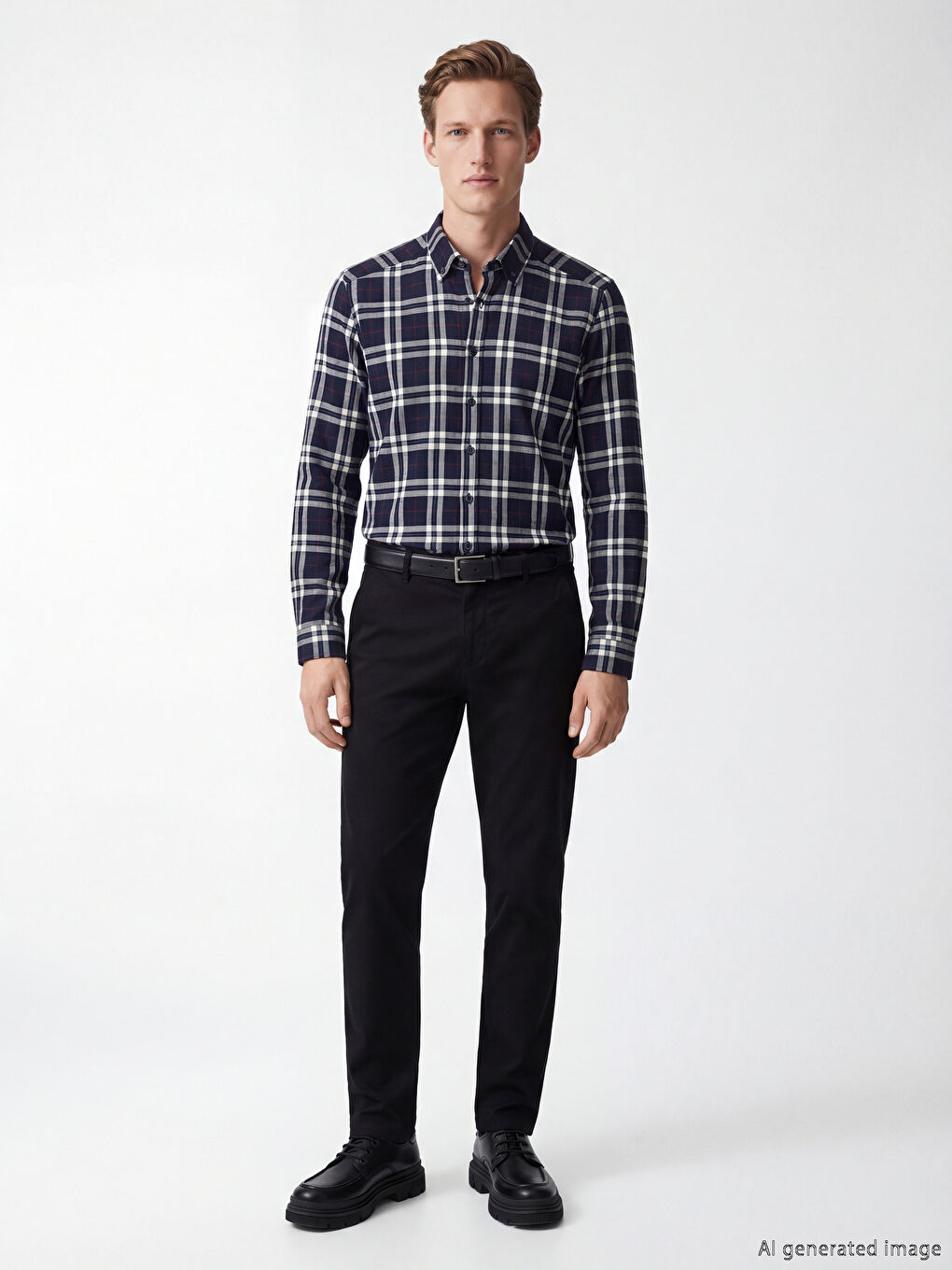 Yeşil Regular Fit Ekose Erkek Oduncu Gömlek-1