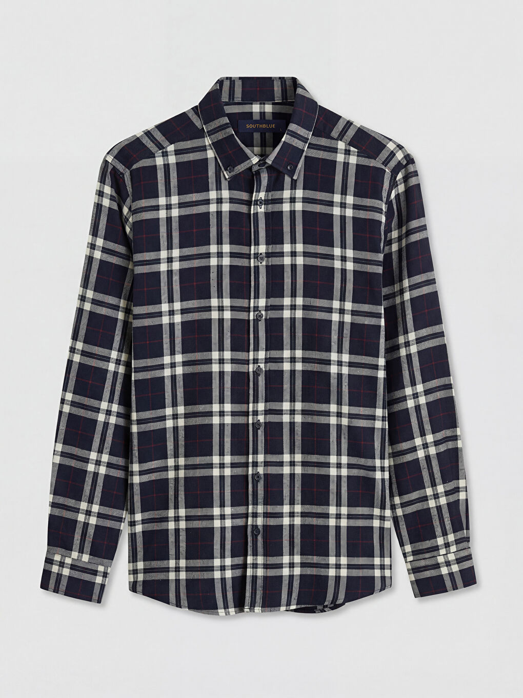 Рубашка из фланели в клетку с длинным рукавом стандартного кроя для мужчин
