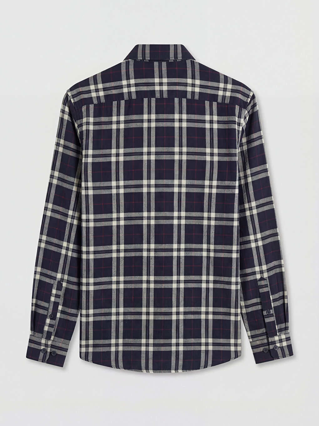 Рубашка из фланели в клетку с длинным рукавом стандартного кроя для мужчин-1