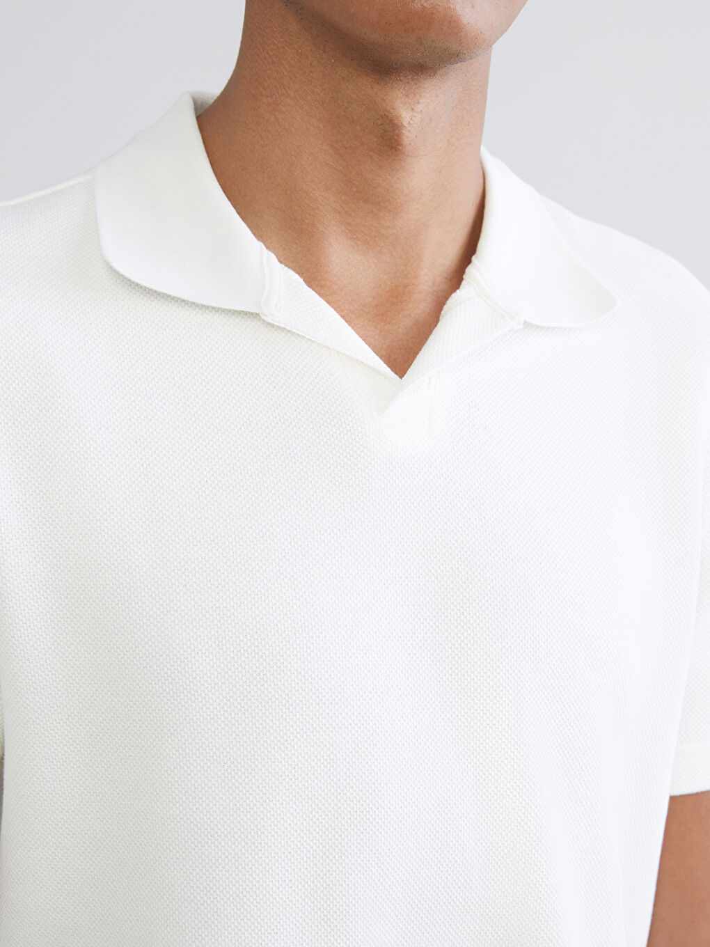 Ekru Polo Yaka Pike Erkek Tişört-2