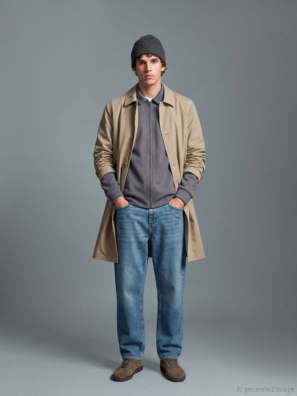 Yeşil Super Baggy Fit Erkek Jean Pantolon-2