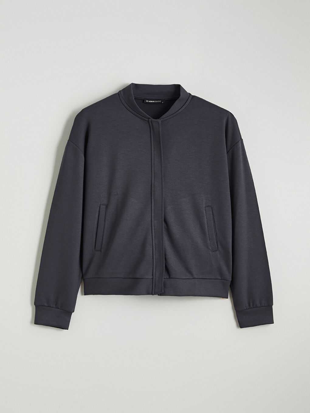 College Collar Oversize Women's Zip-Up Sweatshirt-4