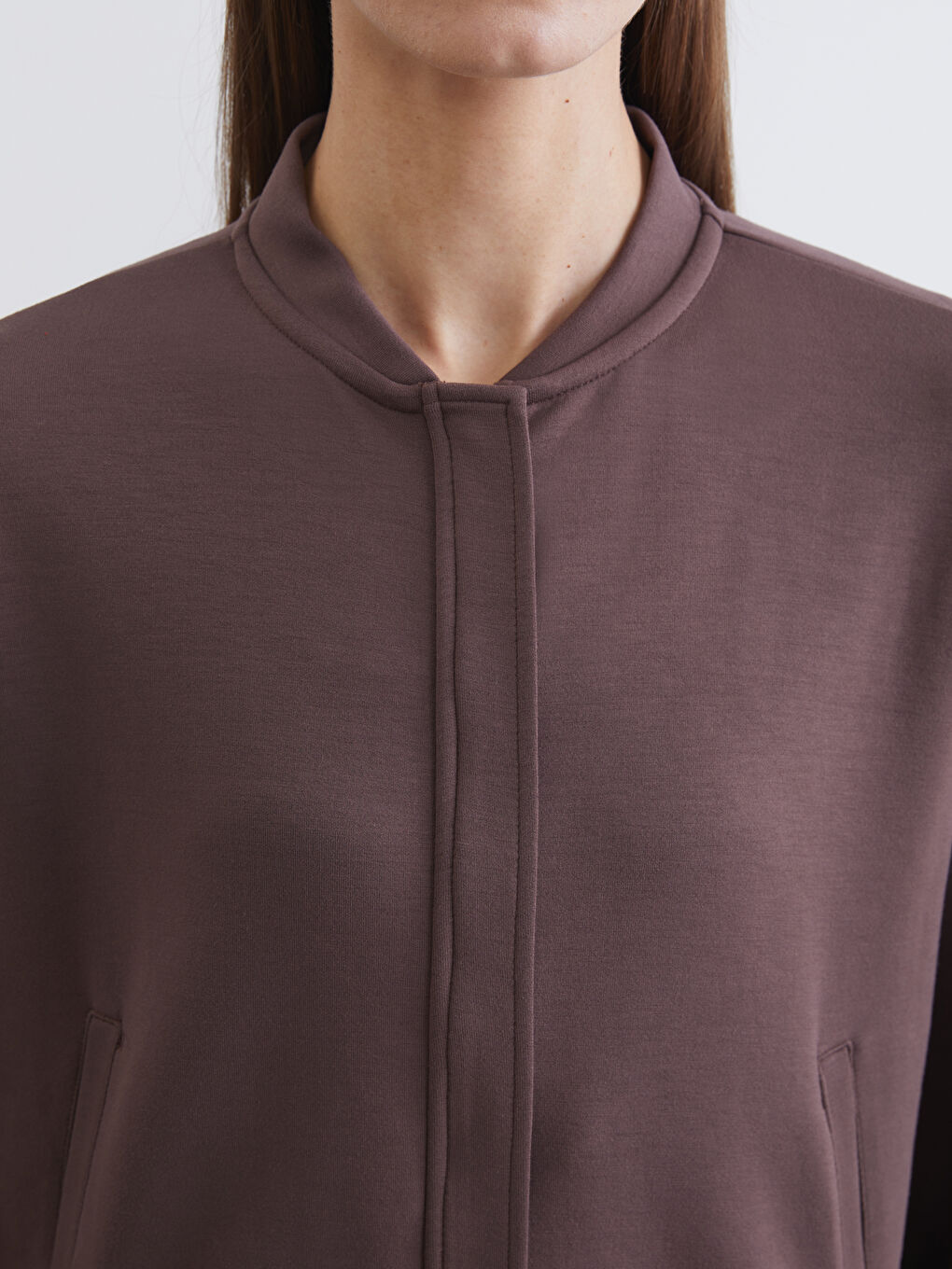 College Collar Oversize Women's Zip-Up Sweatshirt-2