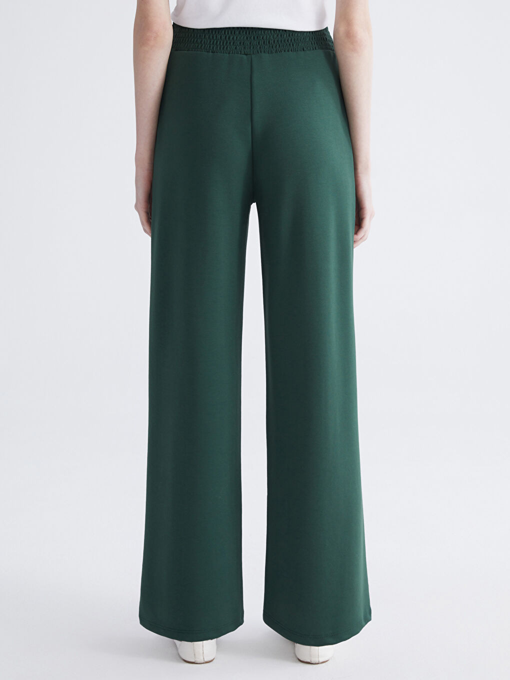 Yeşil Beli Lastikli Geniş Paça Kadın Eşofman Altı-3