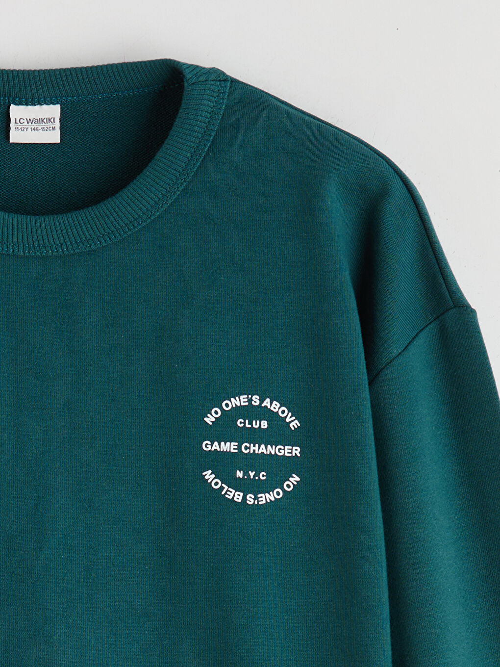 Petrol Bisiklet Yaka Erkek Çocuk Sweatshirt-1