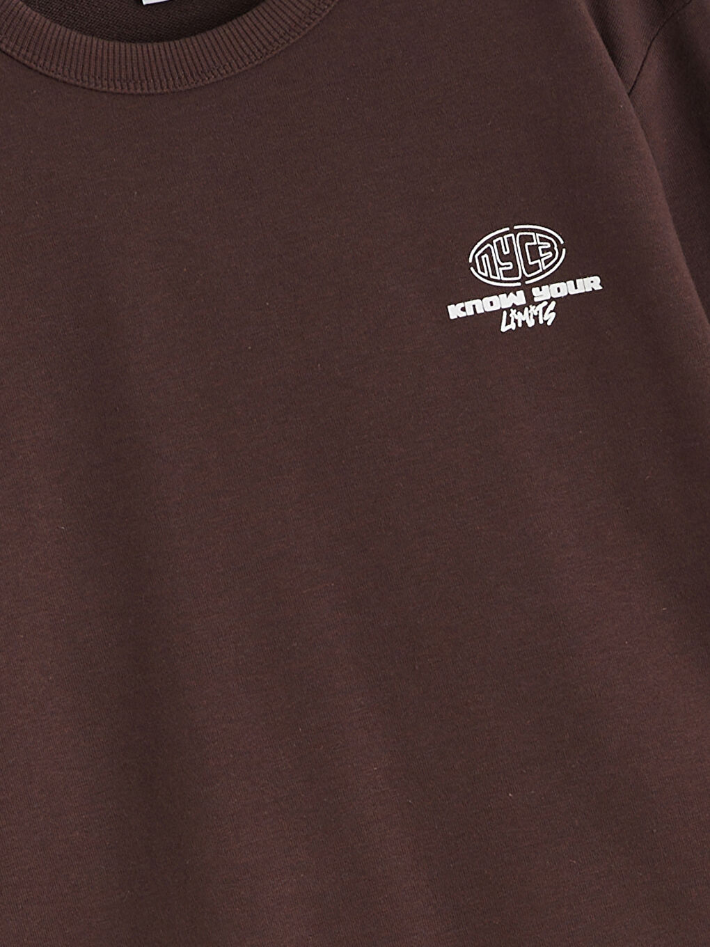 Kahverengi Bisiklet Yaka Erkek Çocuk Sweatshirt-1