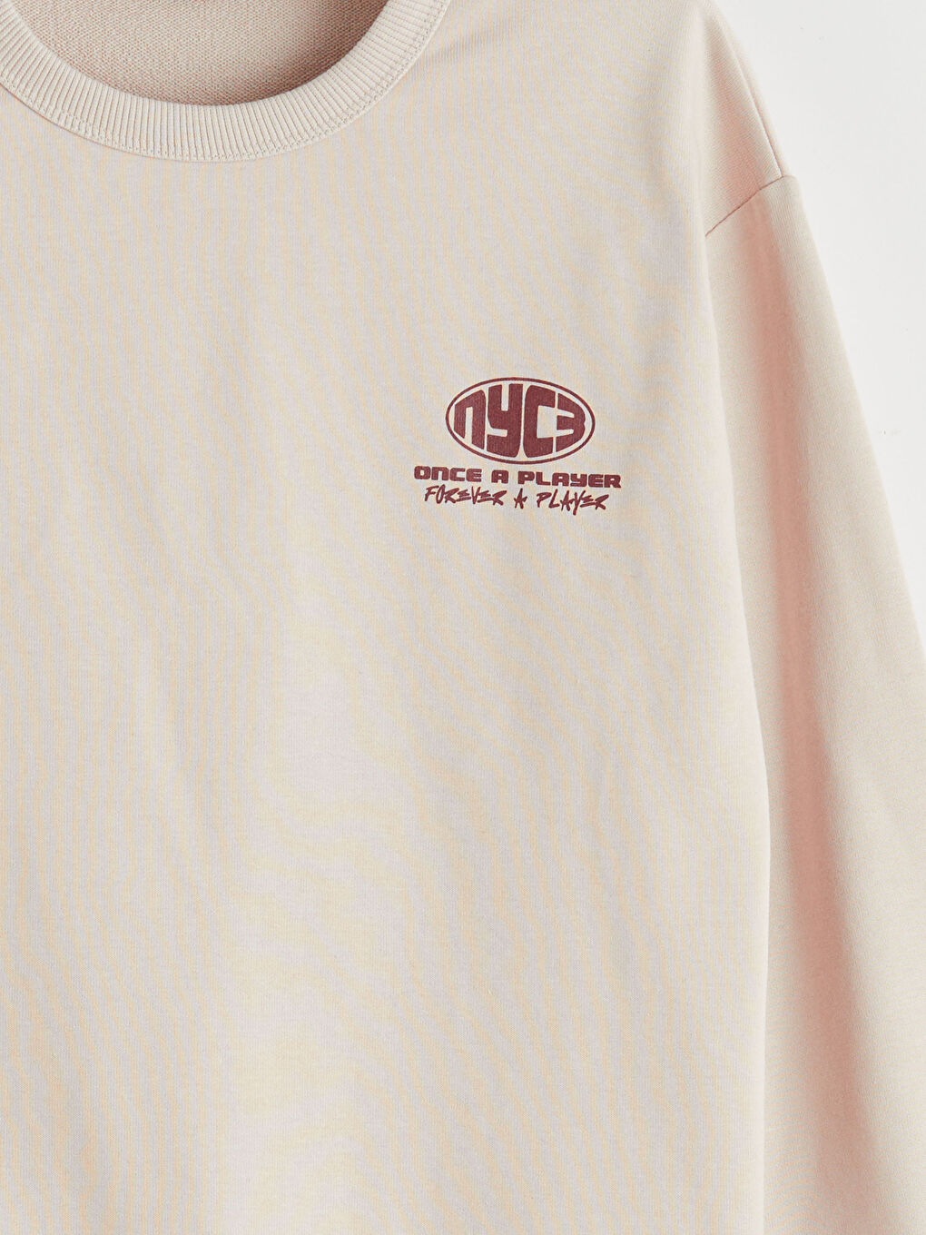 Bej Bisiklet Yaka Erkek Çocuk Sweatshirt-2