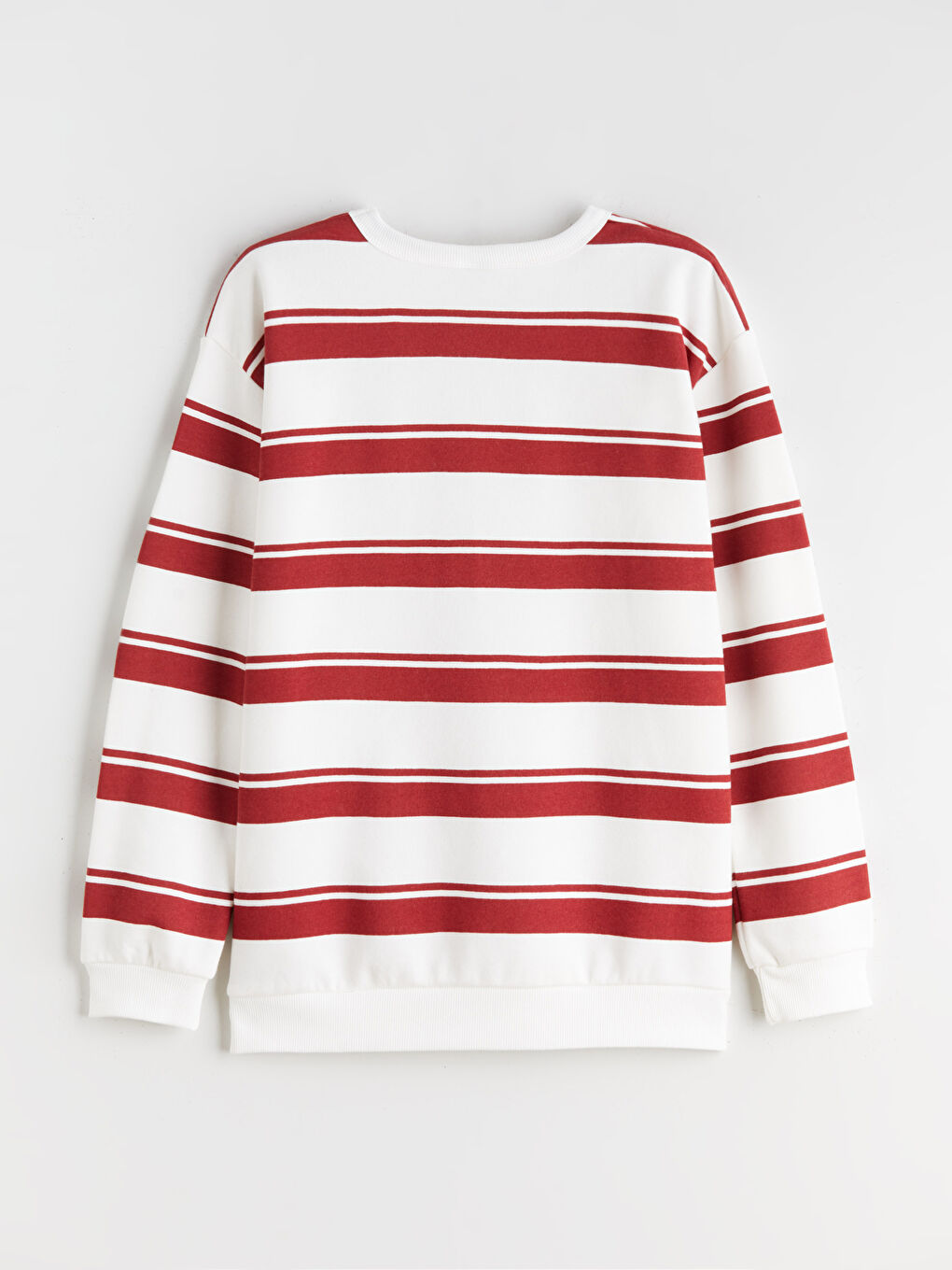 Bordo Bisiklet Yaka Çizgili Erkek Çocuk Sweatshirt-1