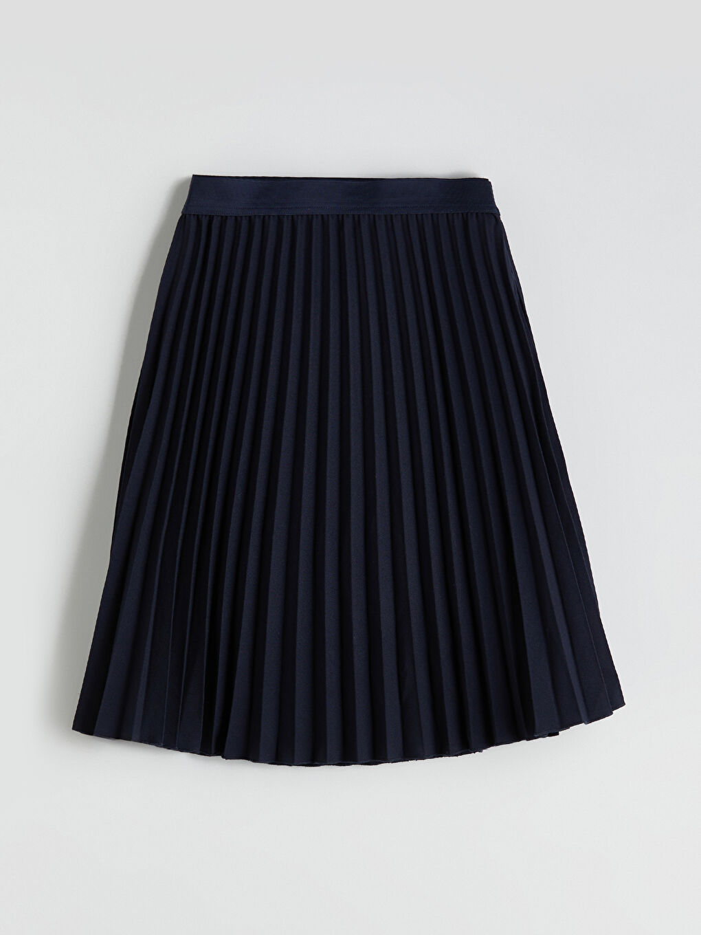 Lacivert Beli Lastikli Pileli Kız Çocuk Etek