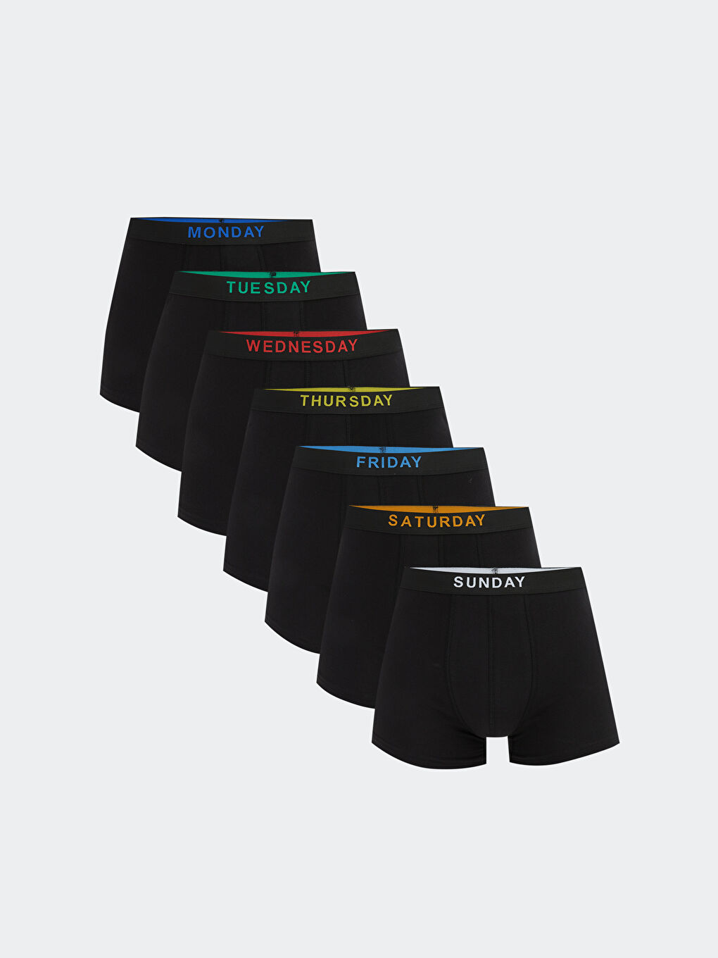 Siyah Standart Kalıp Pamuklu Esnek Erkek Boxer 7'li