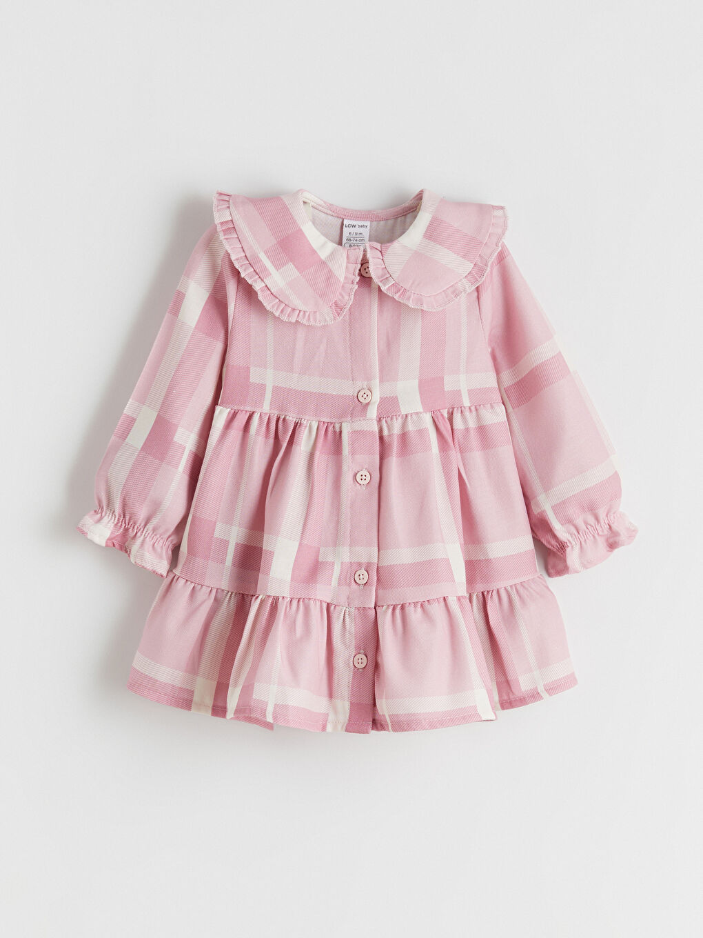 Bordo Bebe Yaka Kız Bebek Elbise