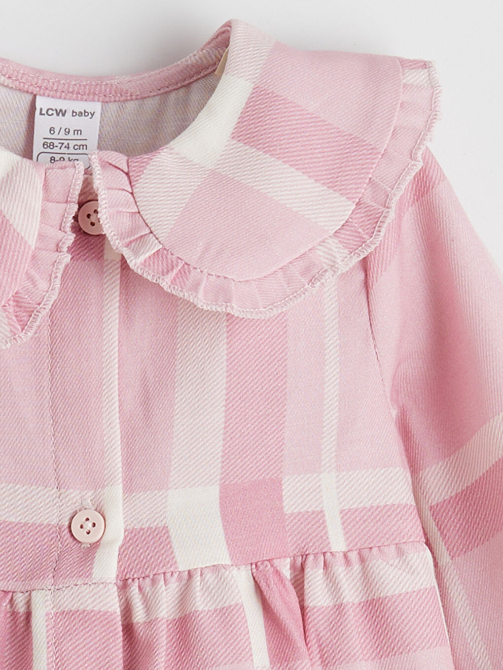 Bordo Bebe Yaka Kız Bebek Elbise-1