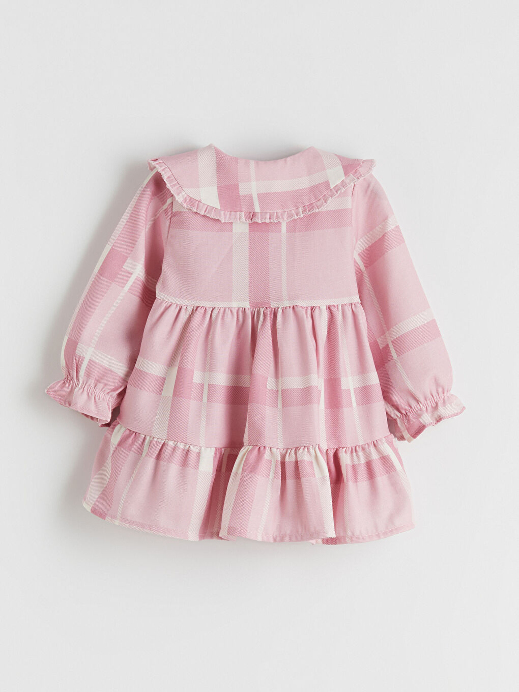 Bordo Bebe Yaka Kız Bebek Elbise-2