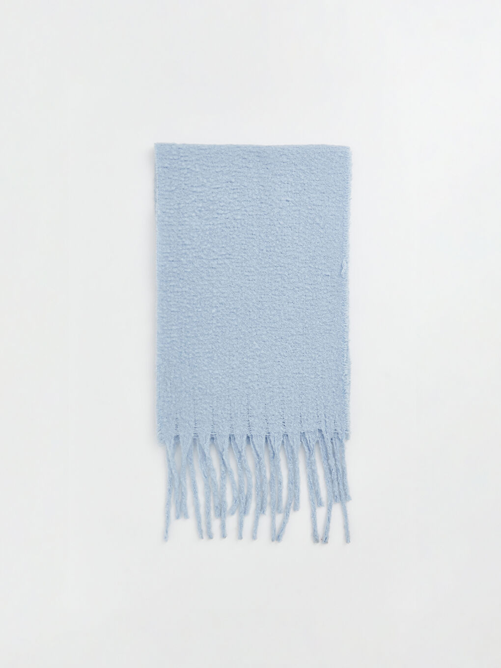 Mavi Püsküllü Kadın Atkı-1