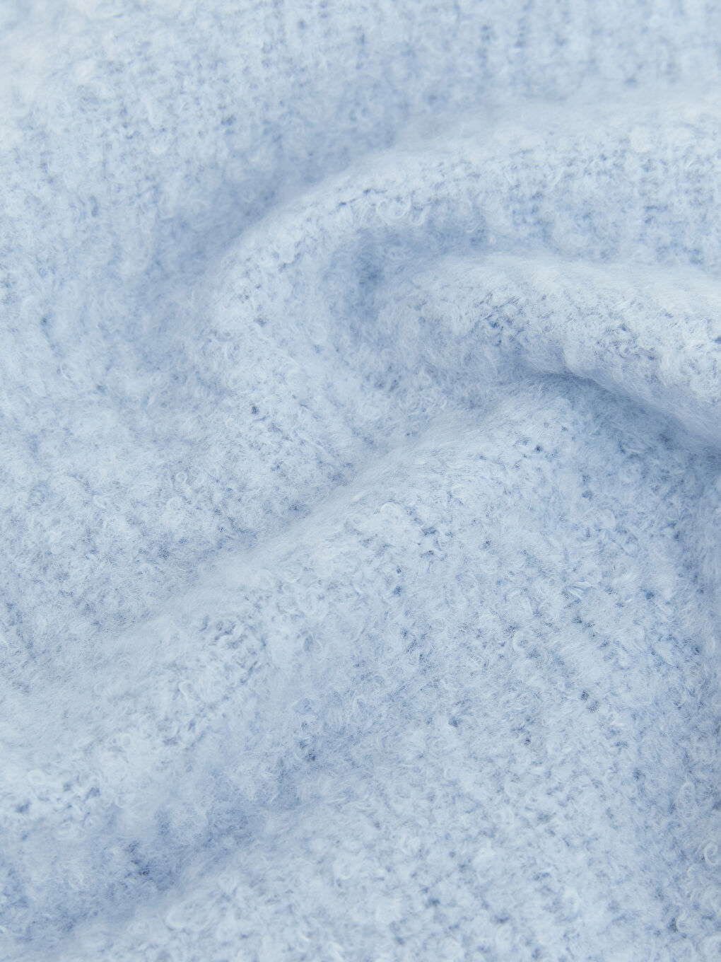 Mavi Püsküllü Kadın Atkı-2