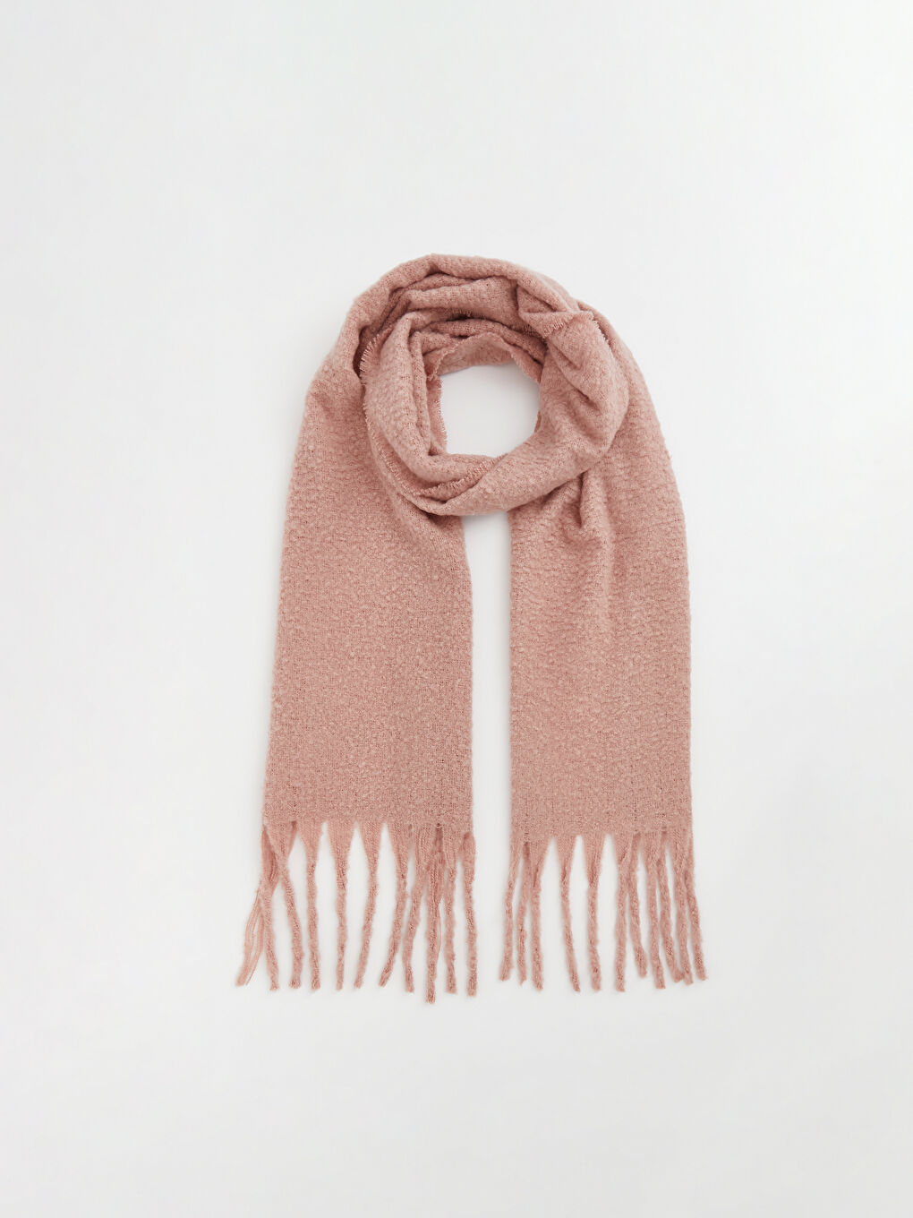 Pembe Püsküllü Kadın Atkı