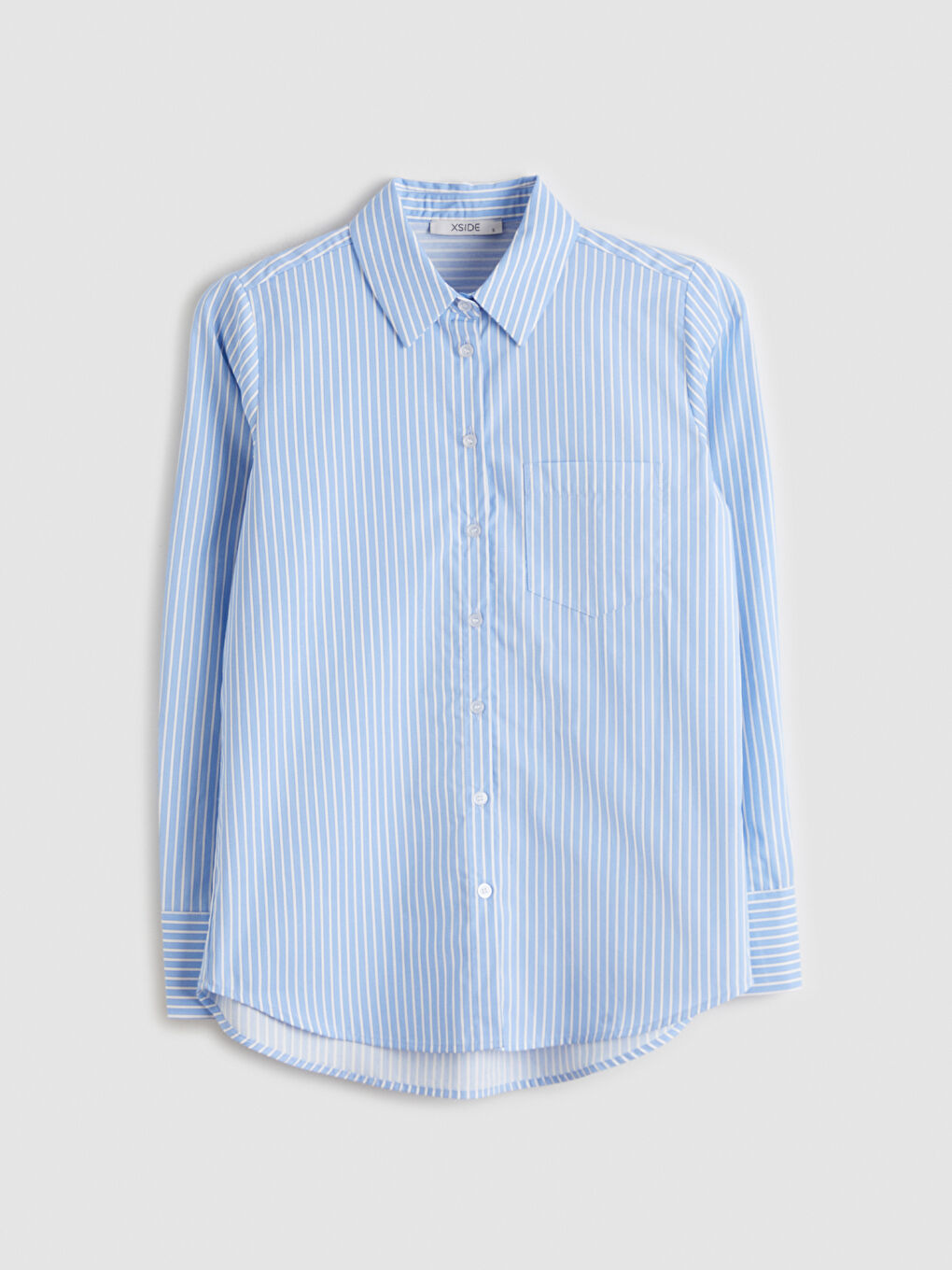 Mavi Çizgili Kadın Gömlek-3