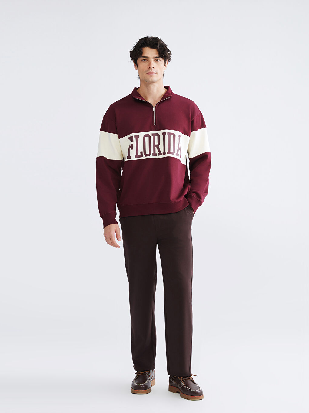 Kahverengi Yandan Cepli Beli Lastikli Erkek Pantolon