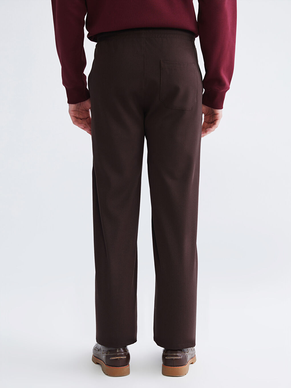 Kahverengi Yandan Cepli Beli Lastikli Erkek Pantolon-3