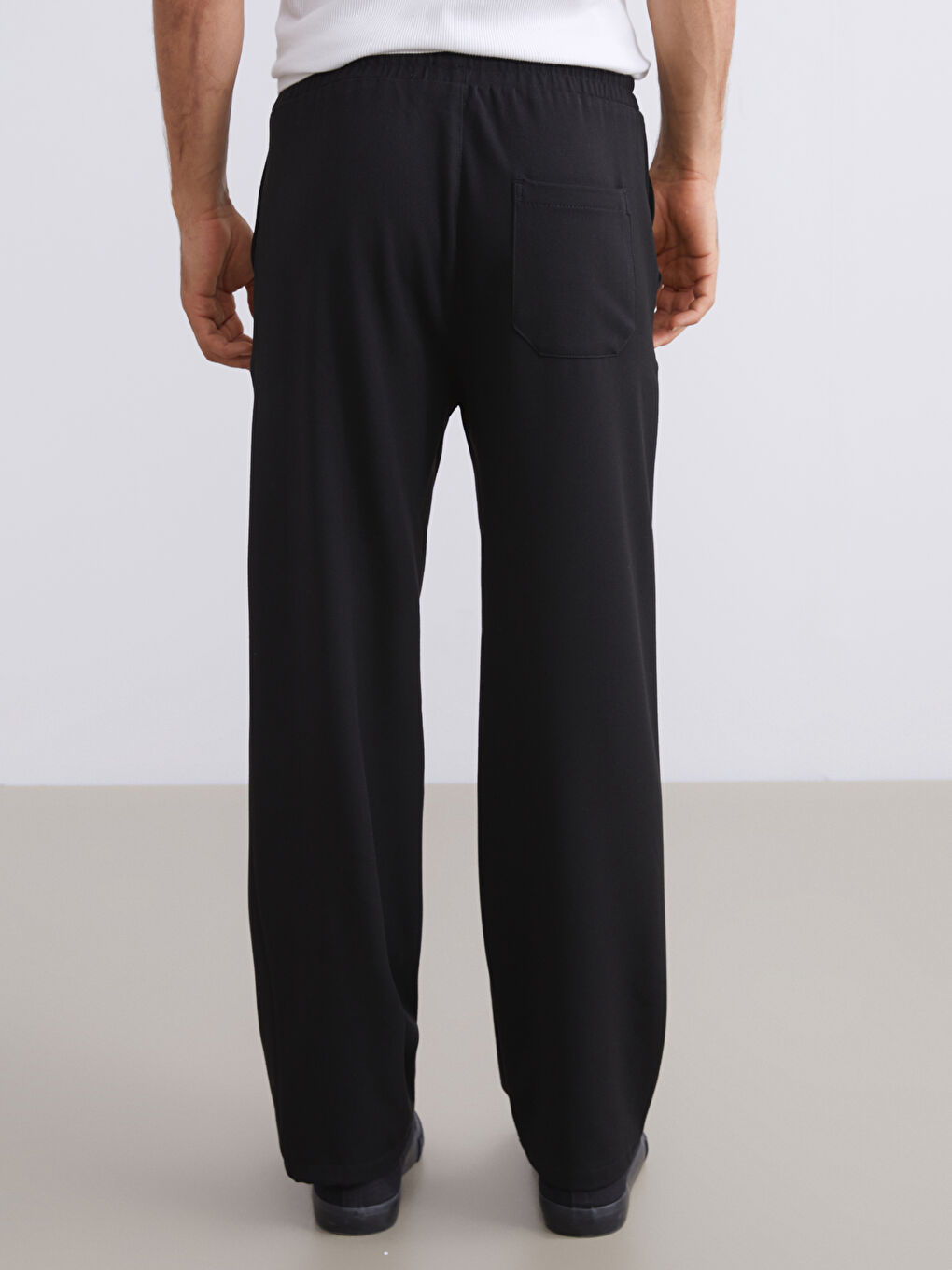 Siyah Yandan Cepli Beli Lastikli Erkek Pantolon-3