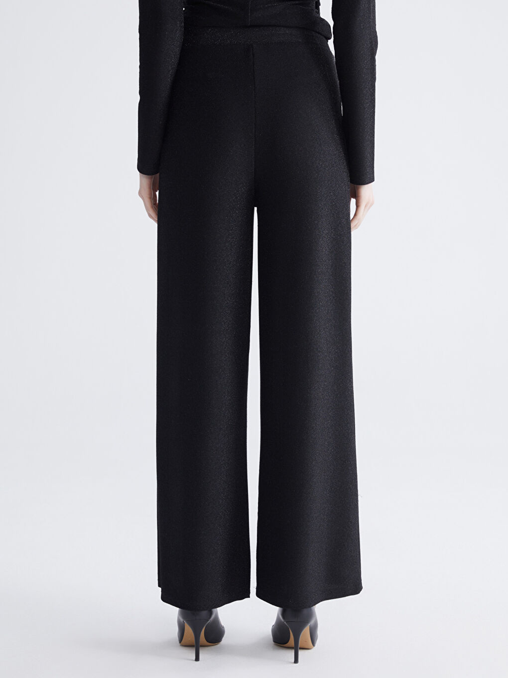 Karışık Beli Lastikli Parlak Görünümlü Kadın Pantolon-3