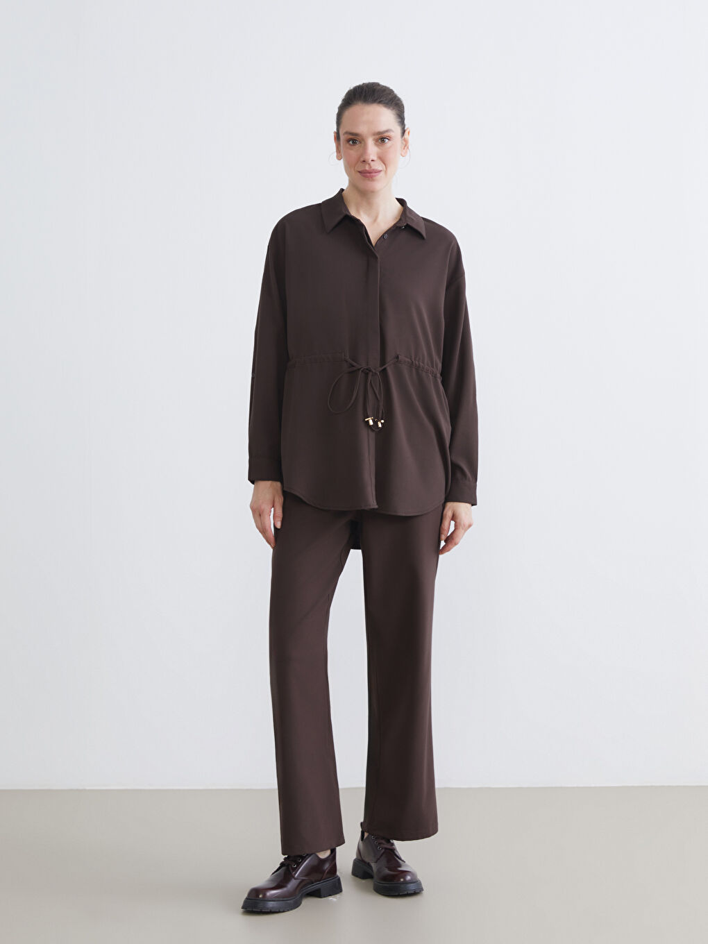 Woman BROWN Shirt Tunic-1