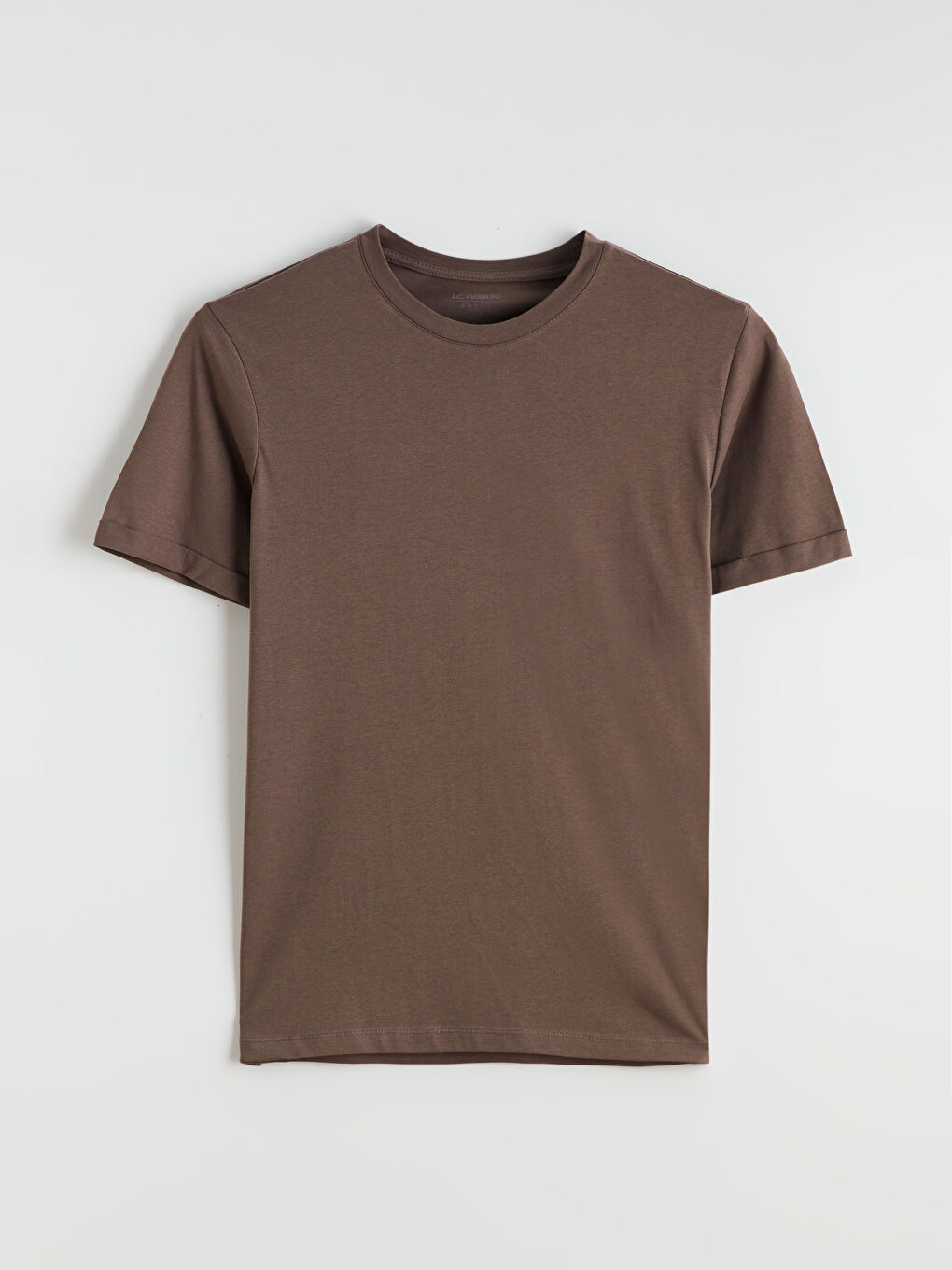 Kahverengi Bisiklet Yaka Penye Erkek Tişört-4