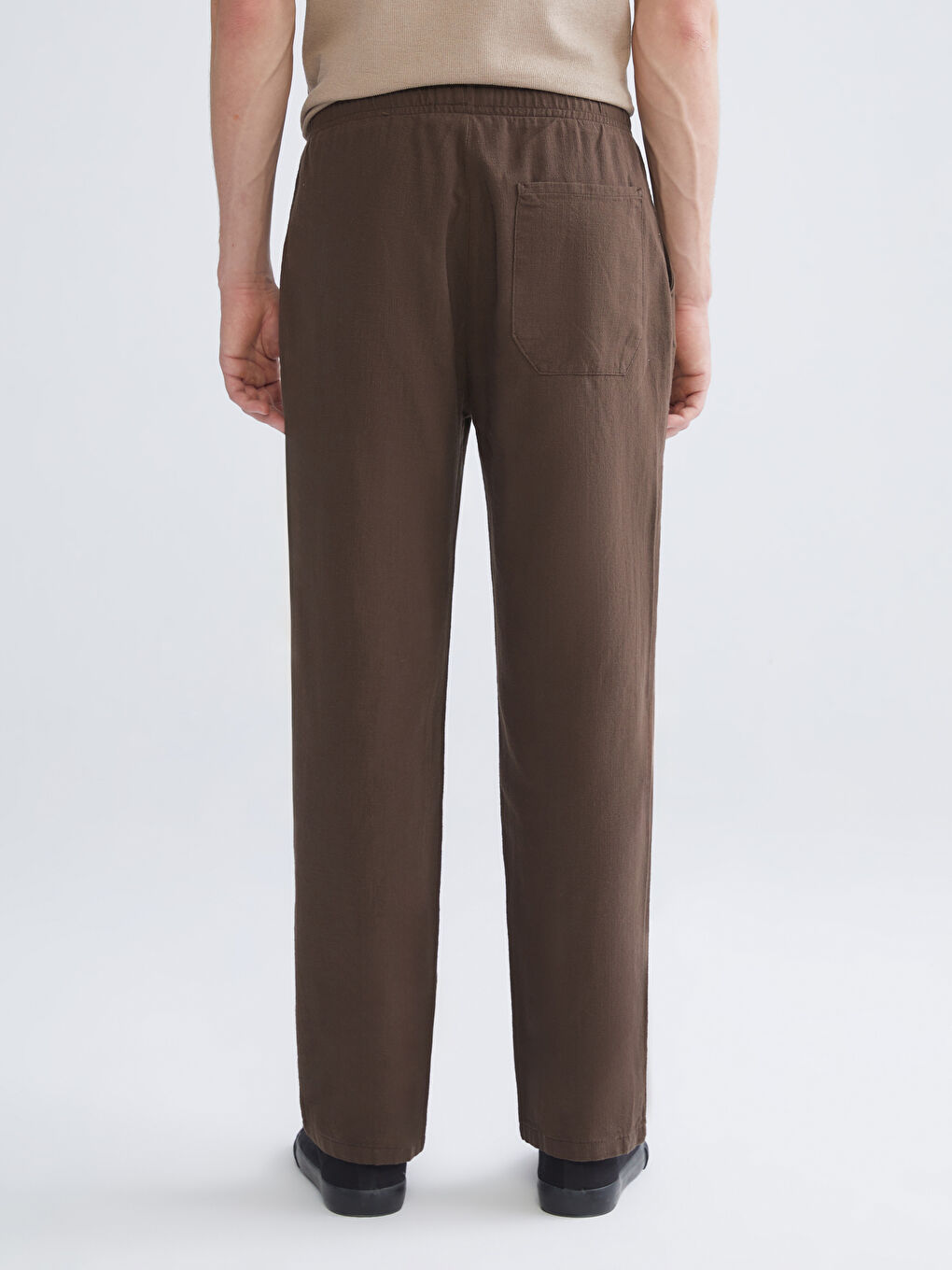 Kahverengi Standart Kalıp Erkek Pantolon-3