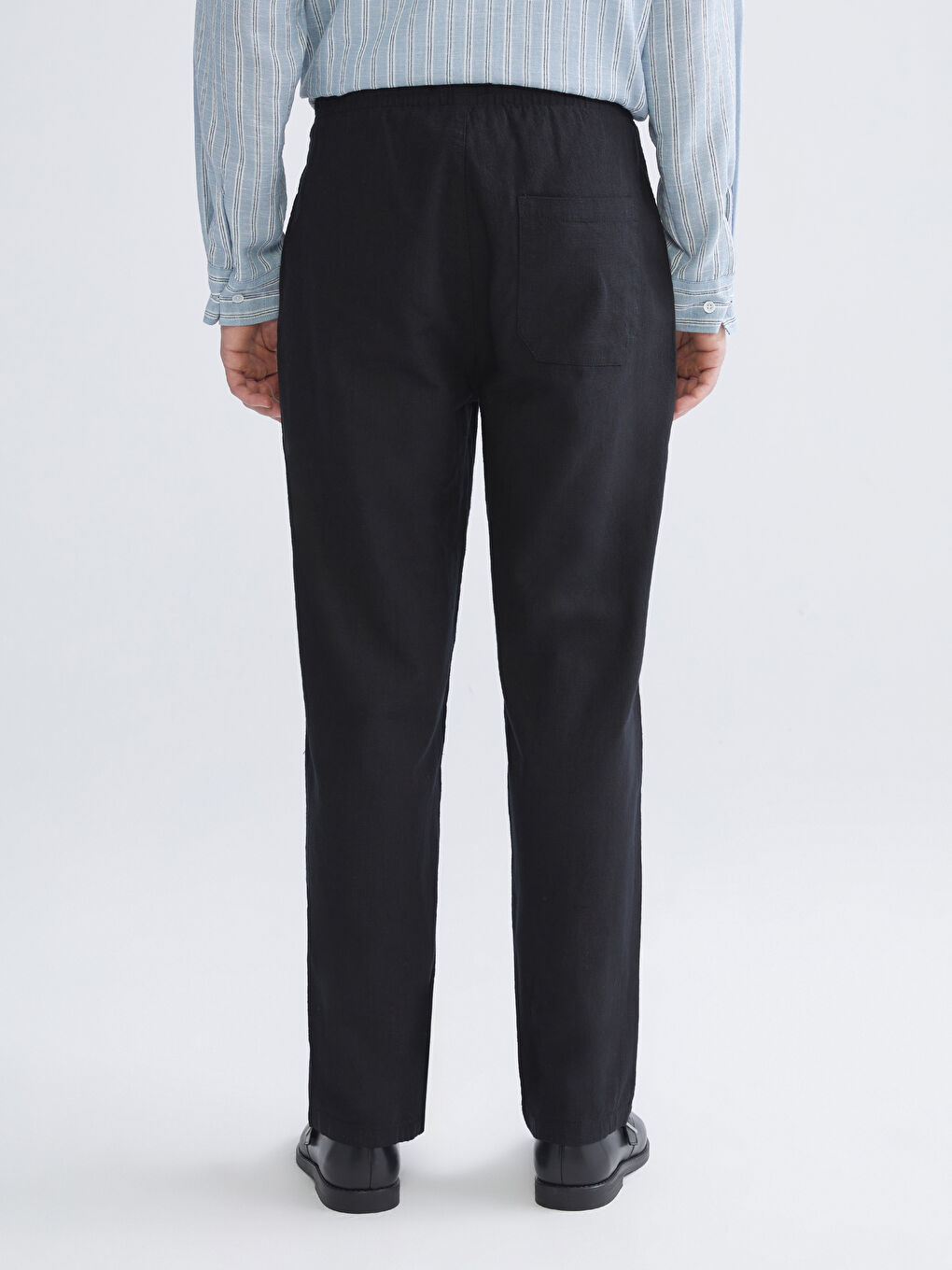 Siyah Standart Kalıp Erkek Pantolon-3