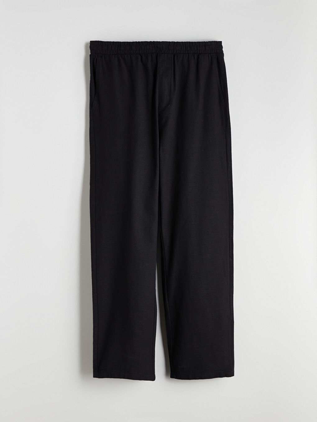 Siyah Standart Kalıp Erkek Pantolon-4