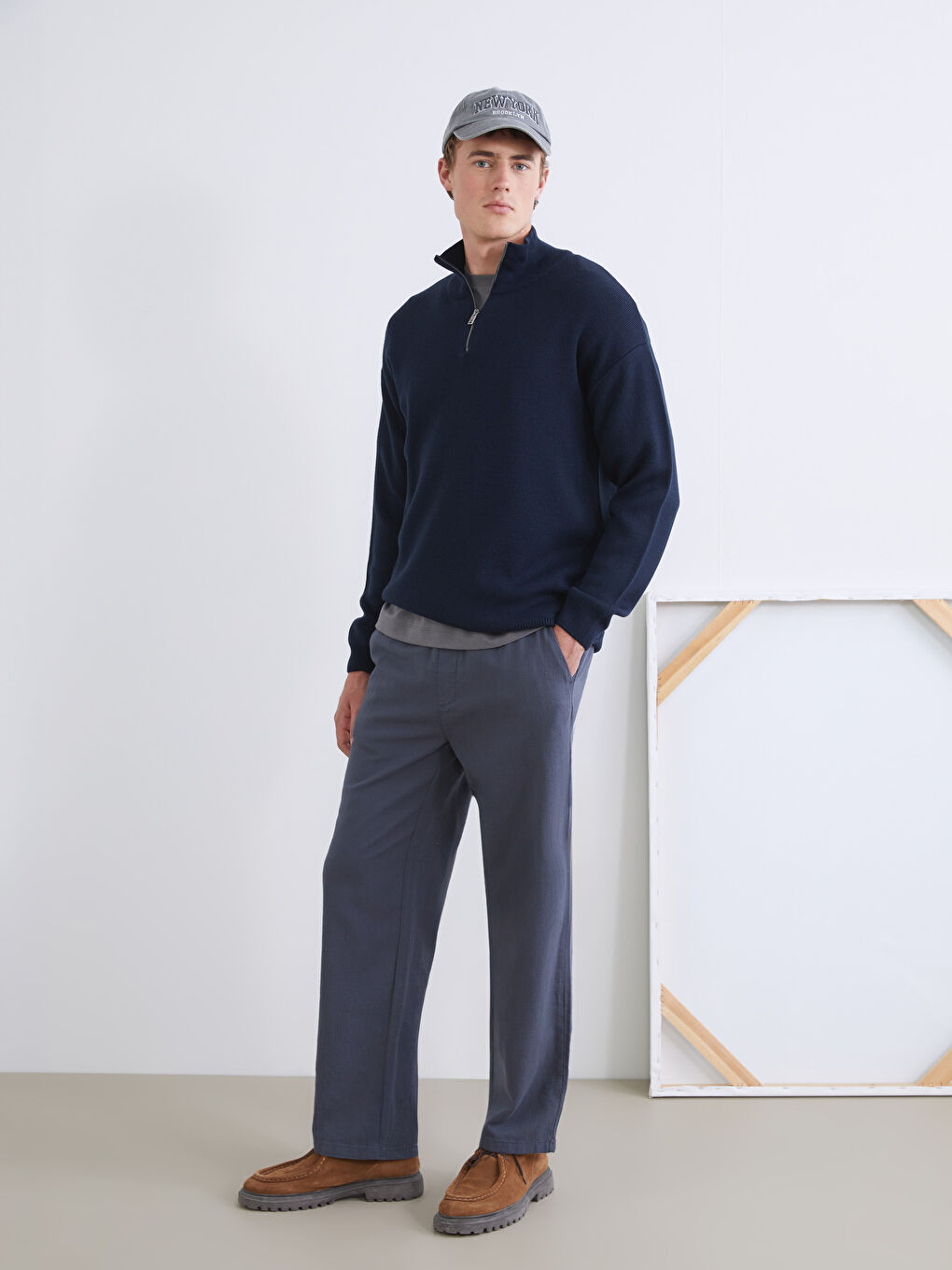 Antrasit Standart Kalıp Erkek Pantolon