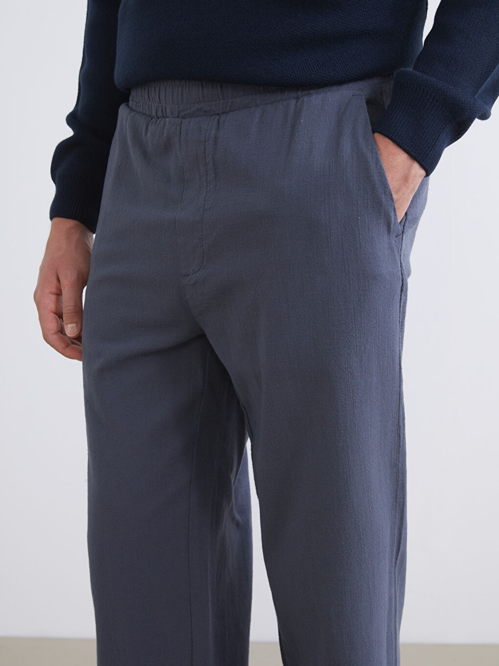 Antrasit Standart Kalıp Erkek Pantolon-2