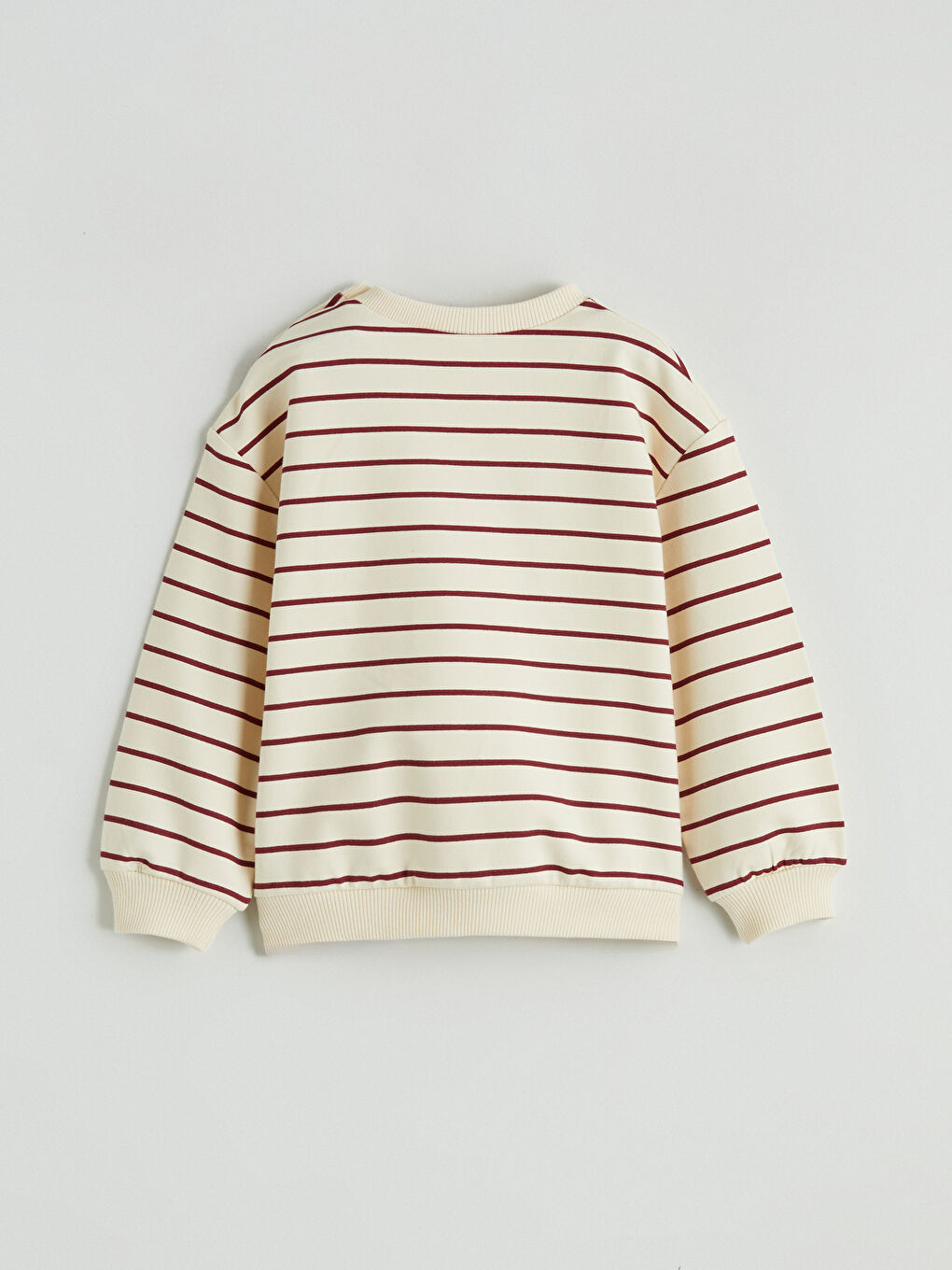 Ekru Bisiklet Yaka Nakışlı Kız Bebek Sweatshirt-3