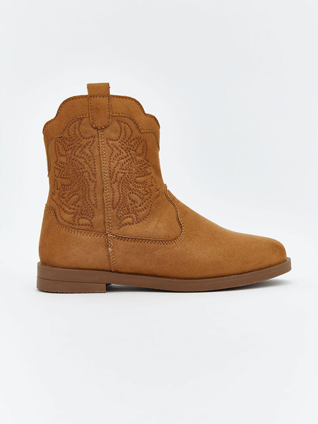 Kahverengi Süet Görünümlü Kız Çocuk Kovboy Bot-1