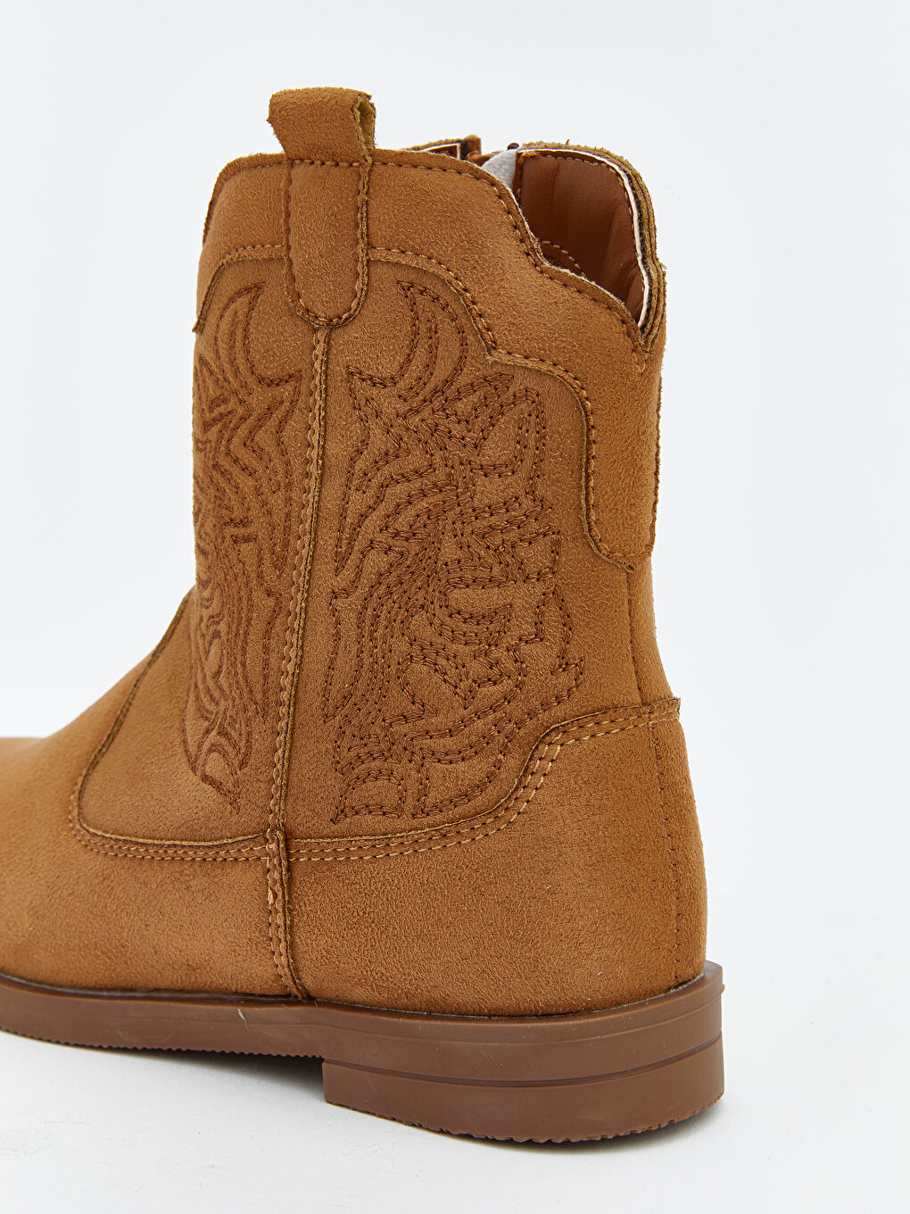 Kahverengi Süet Görünümlü Kız Çocuk Kovboy Bot-4