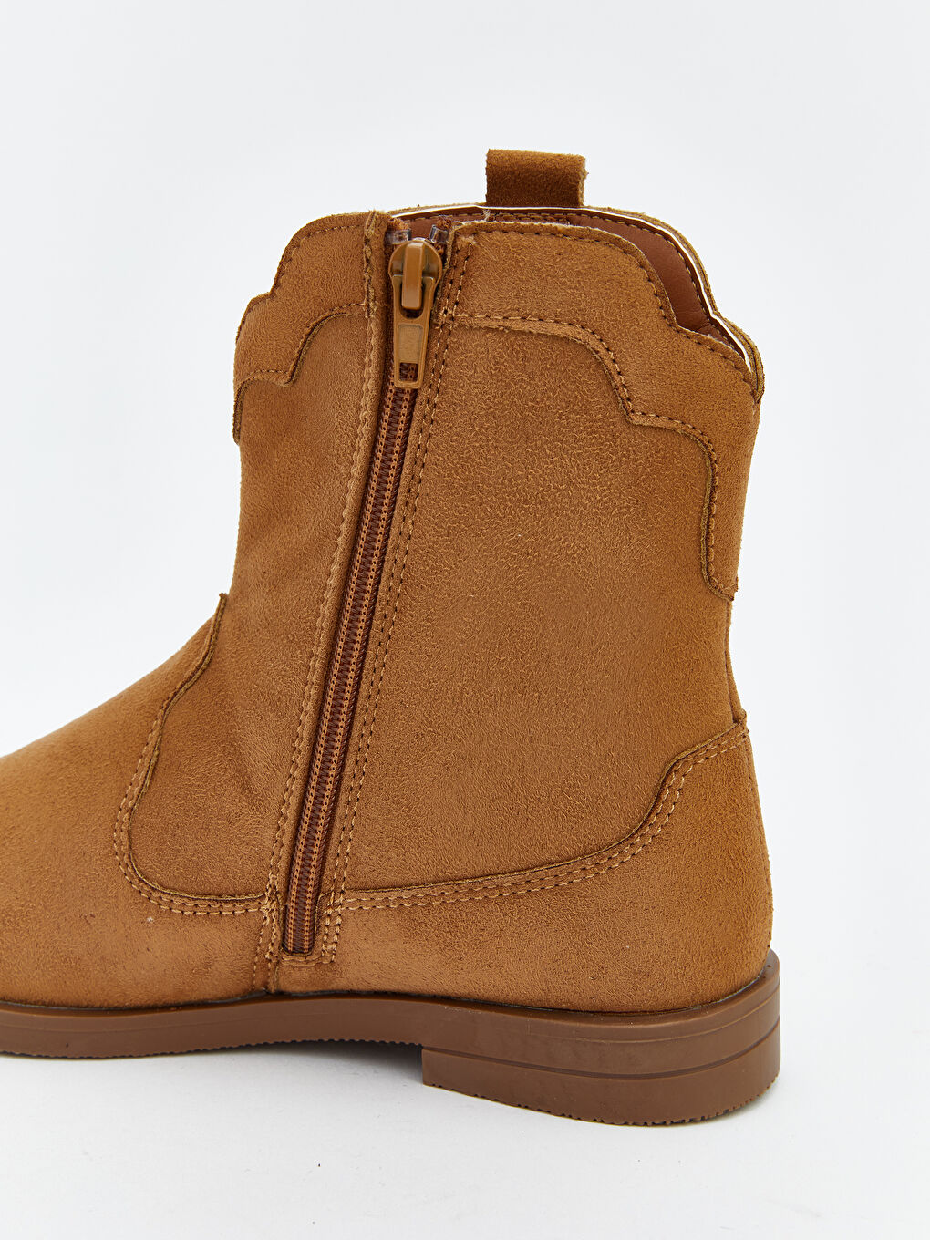 Kahverengi Süet Görünümlü Kız Çocuk Kovboy Bot-5