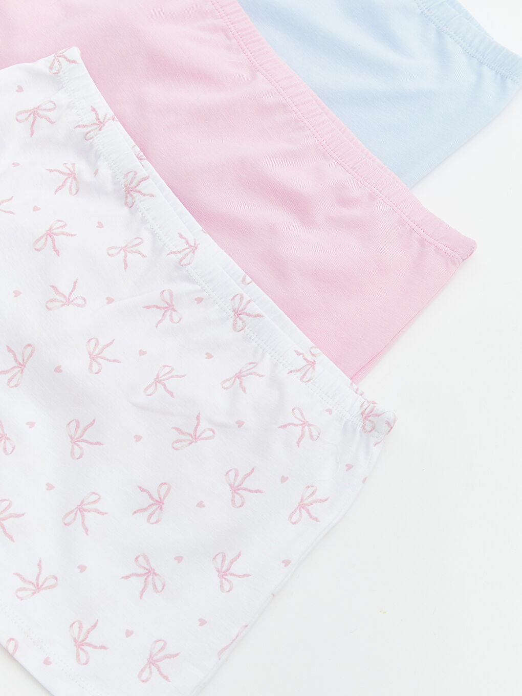 Beyaz Beli Lastikli Kız Çocuk Boxer 3'lü-2