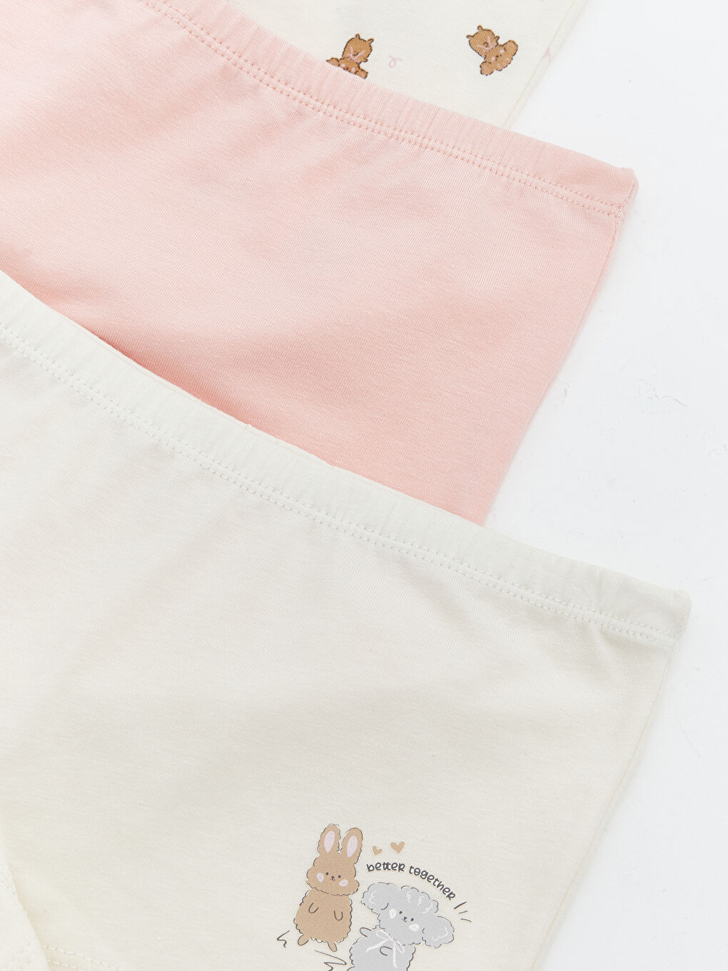 Ekru Baskılı Kız Çocuk Boxer 3'lü-2