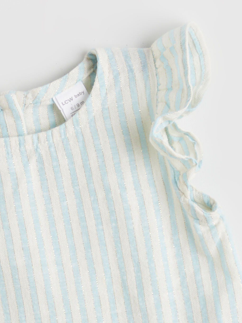 Mavi Fırfırlı Kız Bebek Müslin Bluz ve Pantolon-2