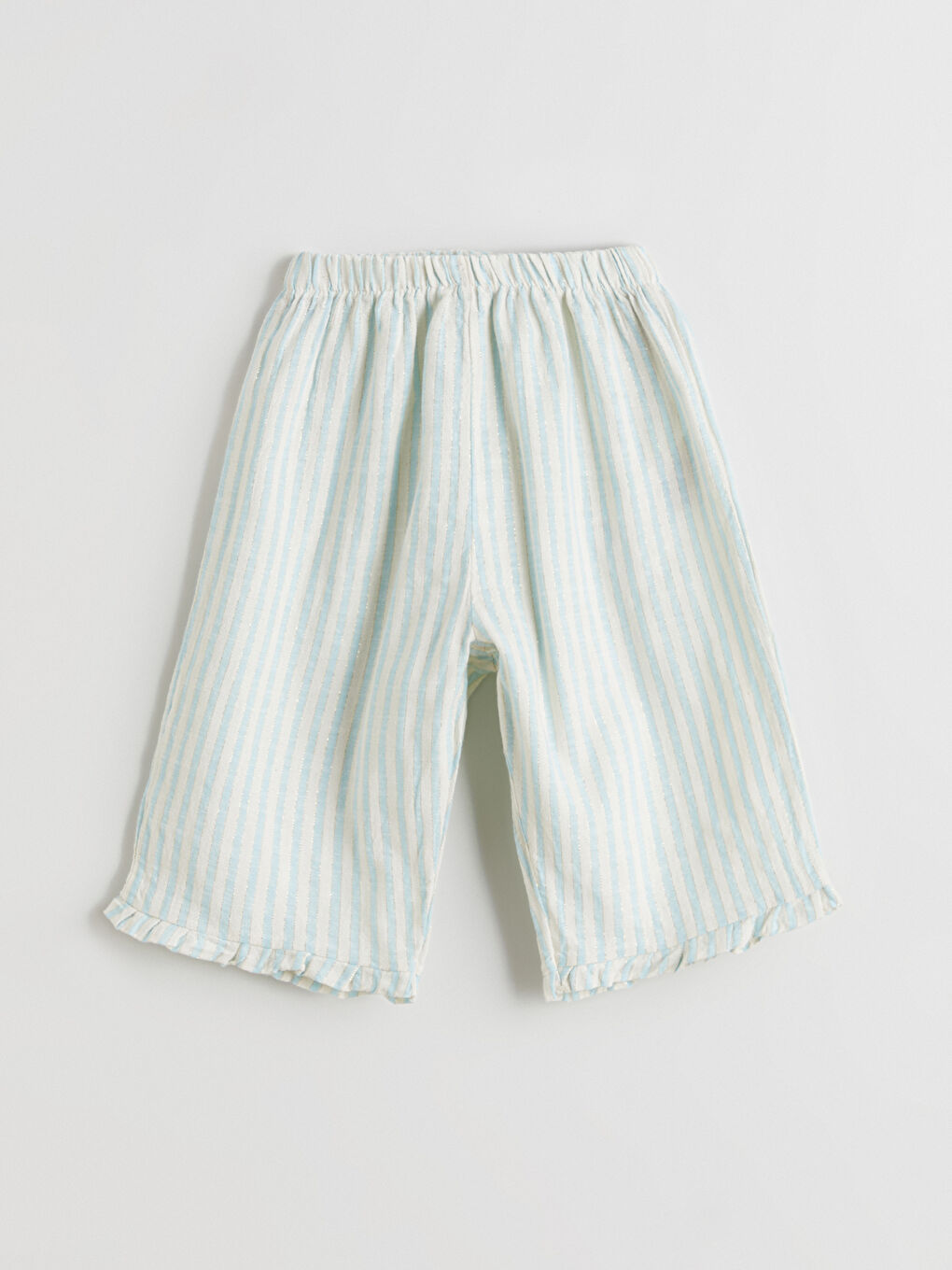 Mavi Fırfırlı Kız Bebek Müslin Bluz ve Pantolon-4